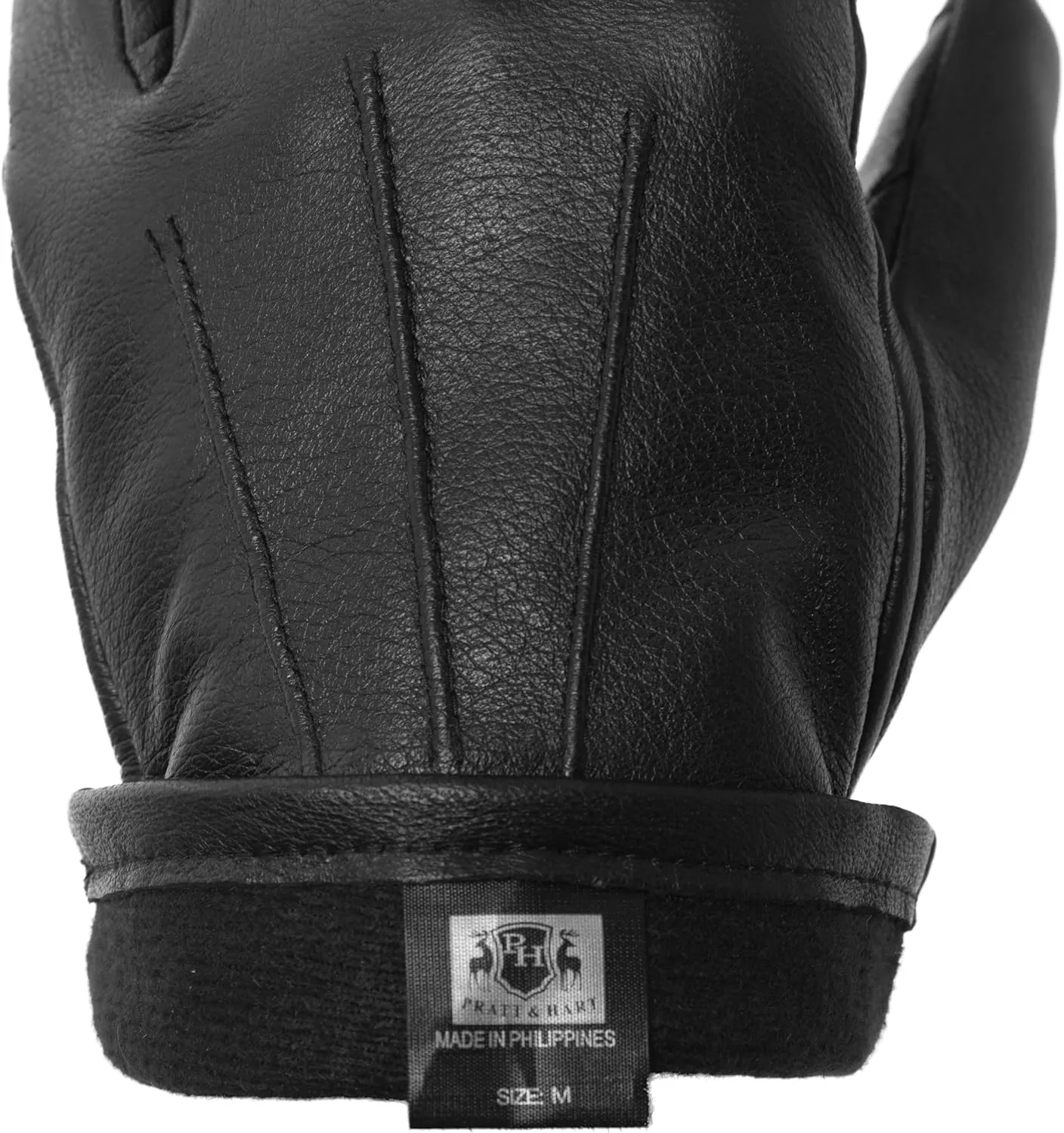 Pratt & Hart Gondola Mens Black Leather Gloves with Thinsulate (Touchscreen) Great for Winter Driving and Riding (Sheepskin)