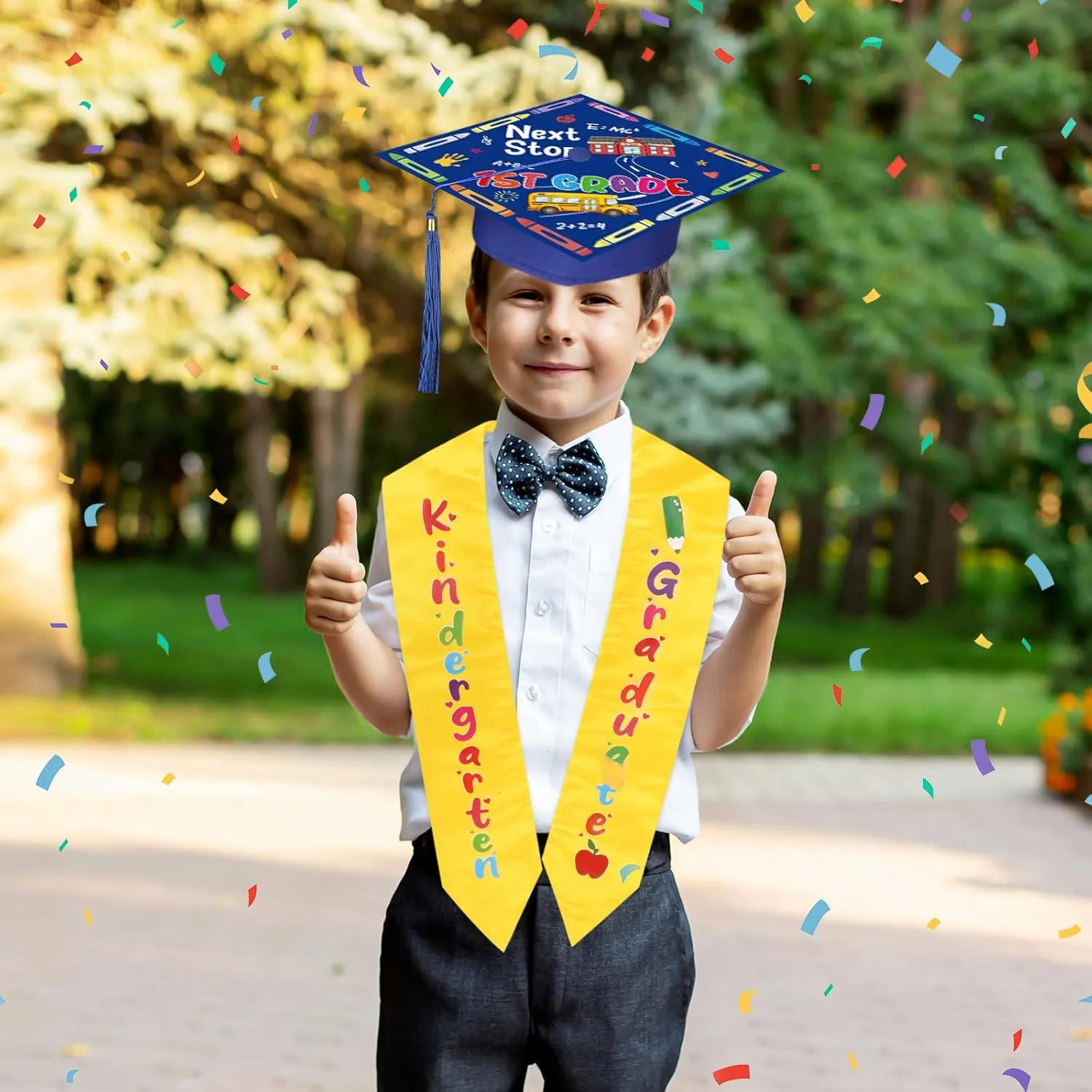 Preschool Graduation Cap and Stole for Kids Kindergarten Graduation, Next Stop 1st Grade Graduation Cap Kindergarten