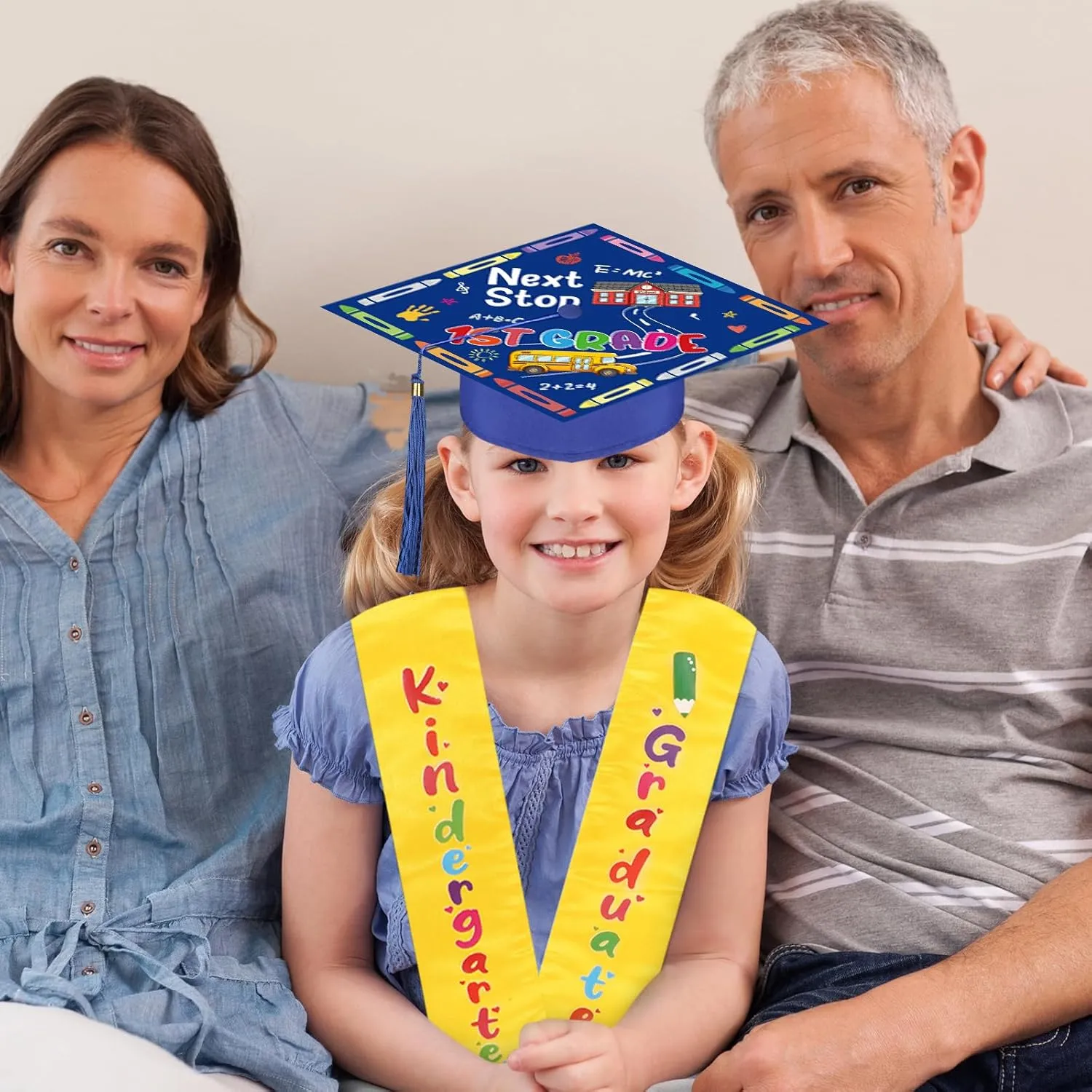 Preschool Graduation Cap and Stole for Kids Kindergarten Graduation, Next Stop 1st Grade Graduation Cap Kindergarten