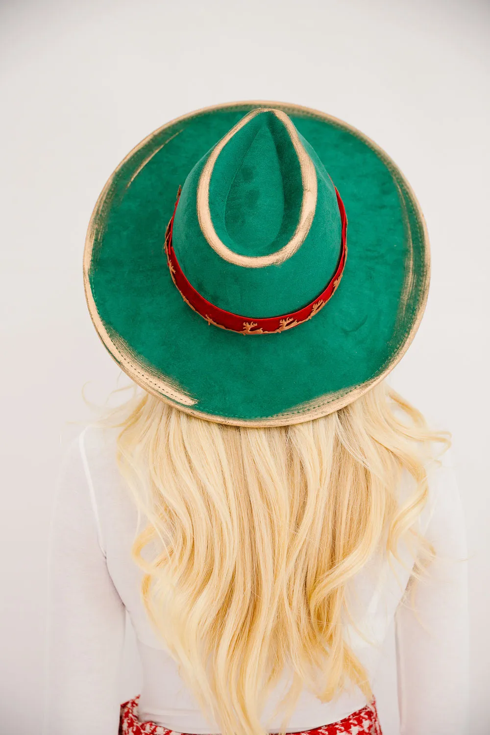 REINDEER SLEIGH GREEN RANCHER HAT