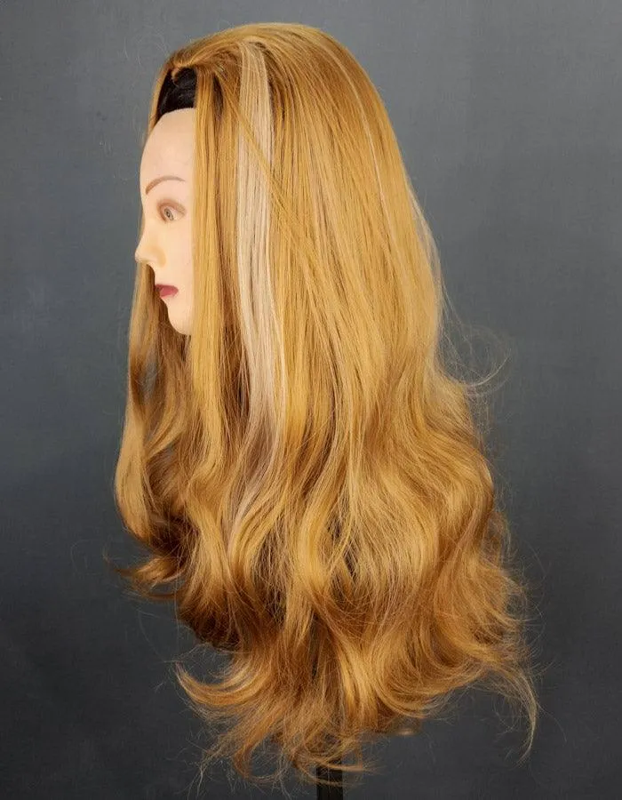 Smokey Golden Highlights Cap Topper | Zebaish Wigs & Extensions