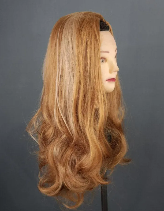 Smokey Golden Highlights Cap Topper | Zebaish Wigs & Extensions