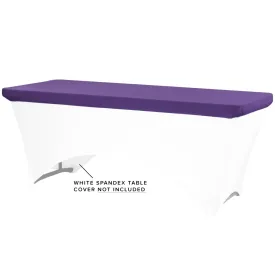 Spandex Table Topper/Cap 6 FT Rectangular - Purple