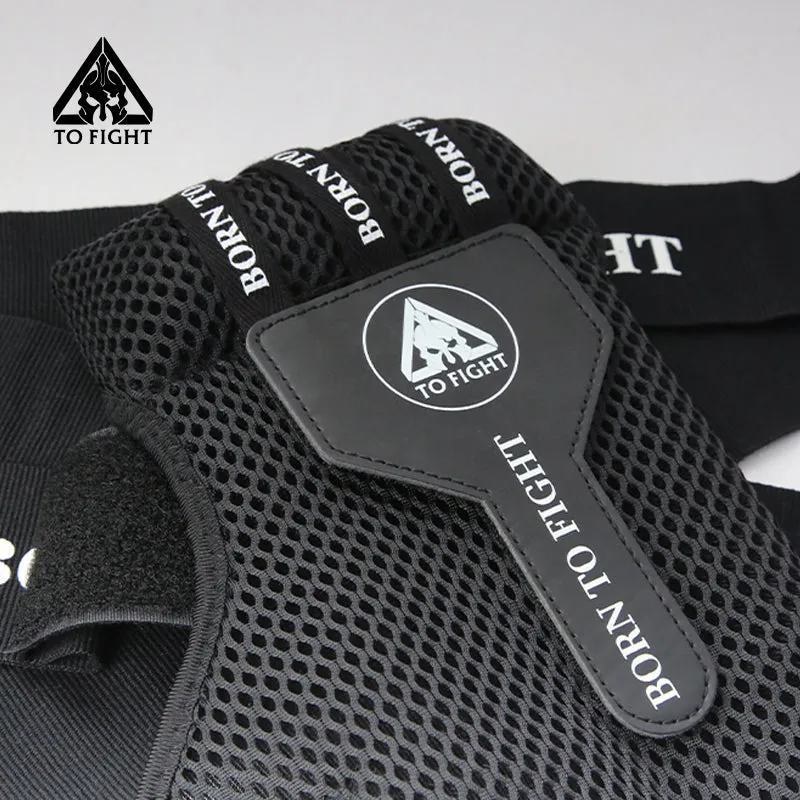 TOFIGHT MUAY THAI BOXING QUICK GEL GLOVES HANDWRAPS M-L BLACK