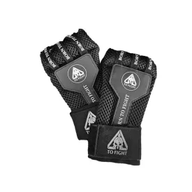 TOFIGHT MUAY THAI BOXING QUICK GEL GLOVES HANDWRAPS M-L BLACK