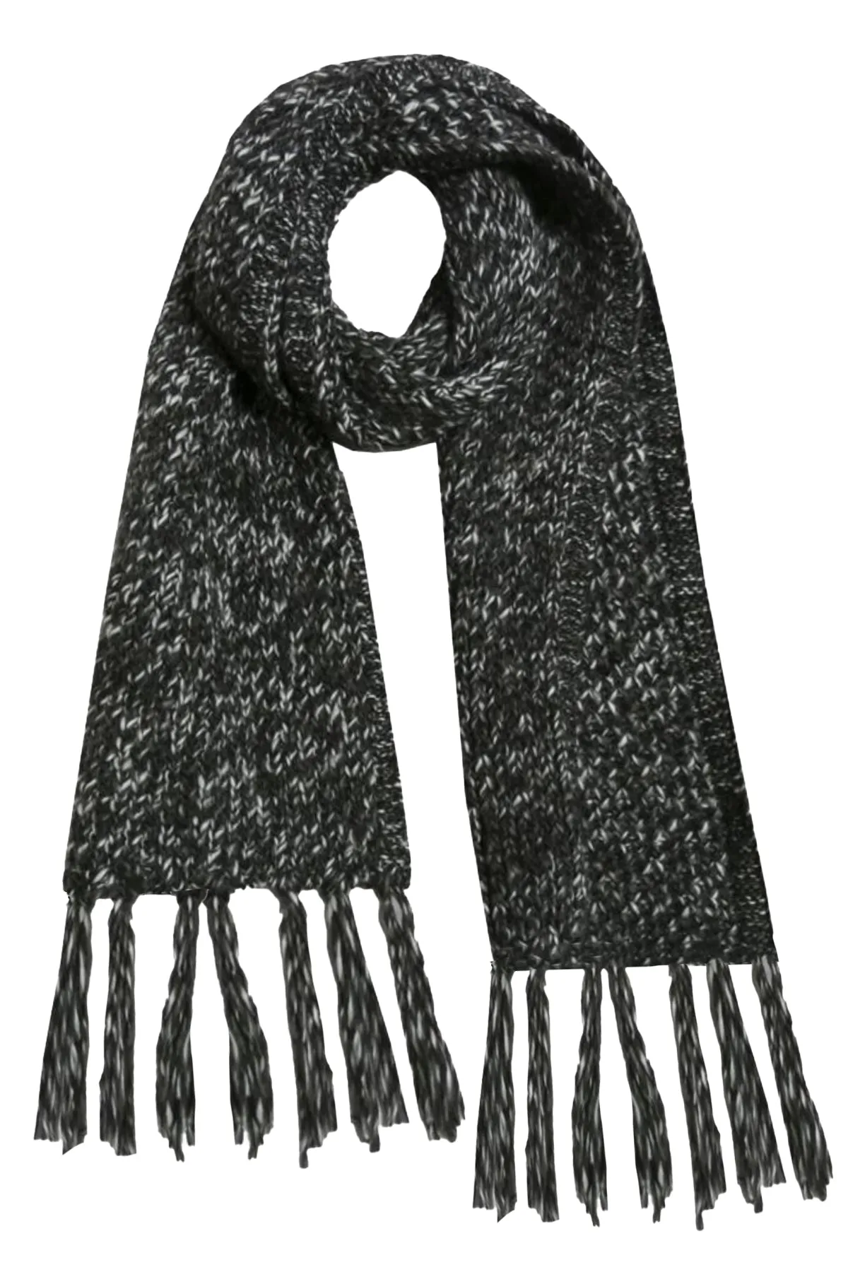 Twisted Chunky Hand Knit Scarf with Tassels