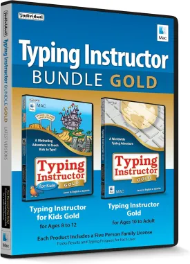 Typing Instructor Bundle Gold - Mac - Includes Two Software Programs for Kids & Adults to Learn to Touch Type - CD/PC