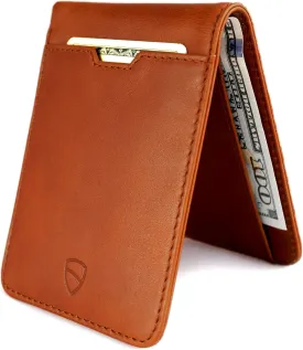 Vaultskin MANHATTAN Slim RFID Blocking Bifold Leather Wallet for Men - Minimalist Front Pocket Card Holder, Holds 9 Cards & Cash, Premium Italian Leather