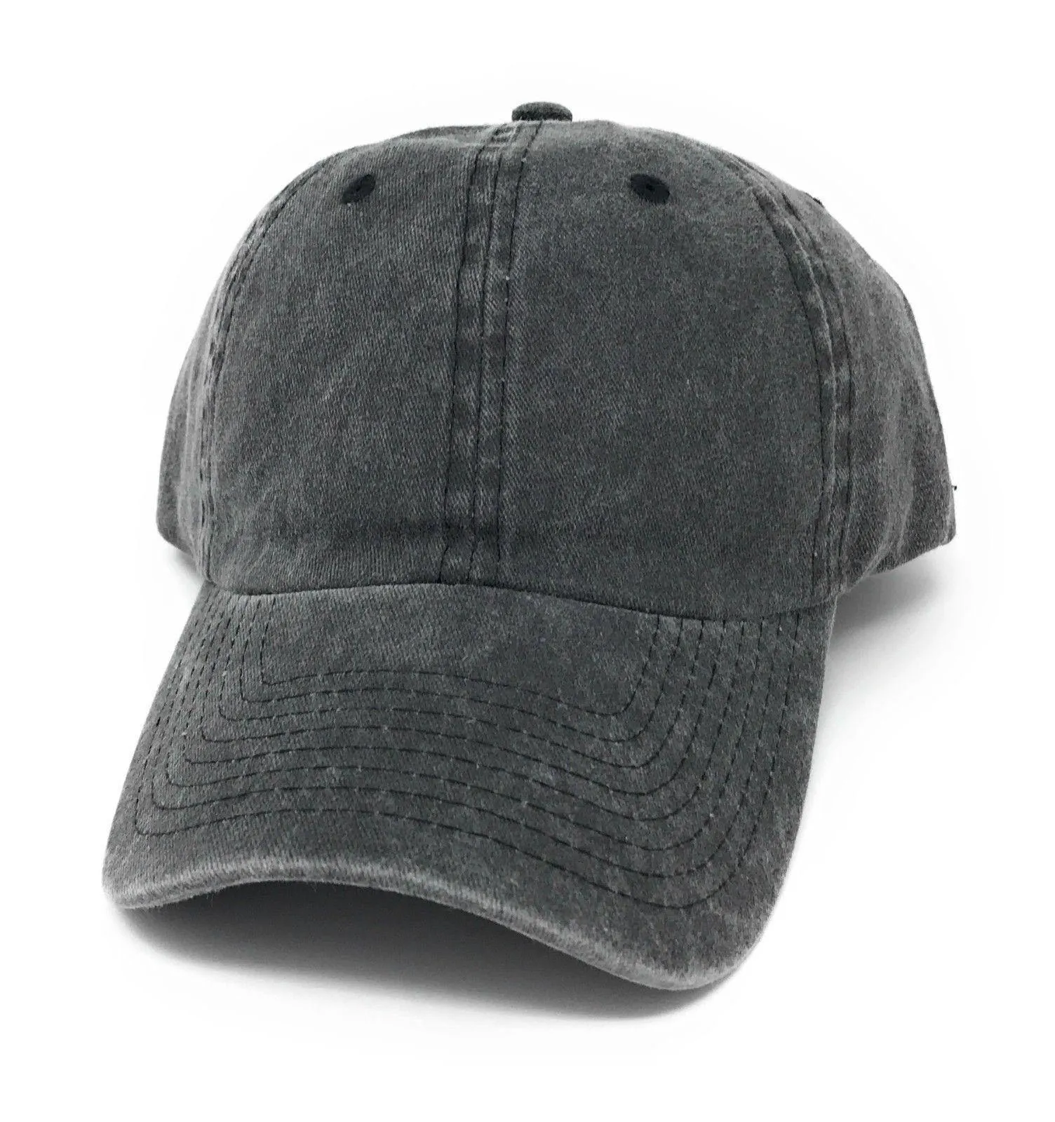 Washed Cotton Low Crown 6 Panel Baseball Relaxed Fit Dad Hats Caps