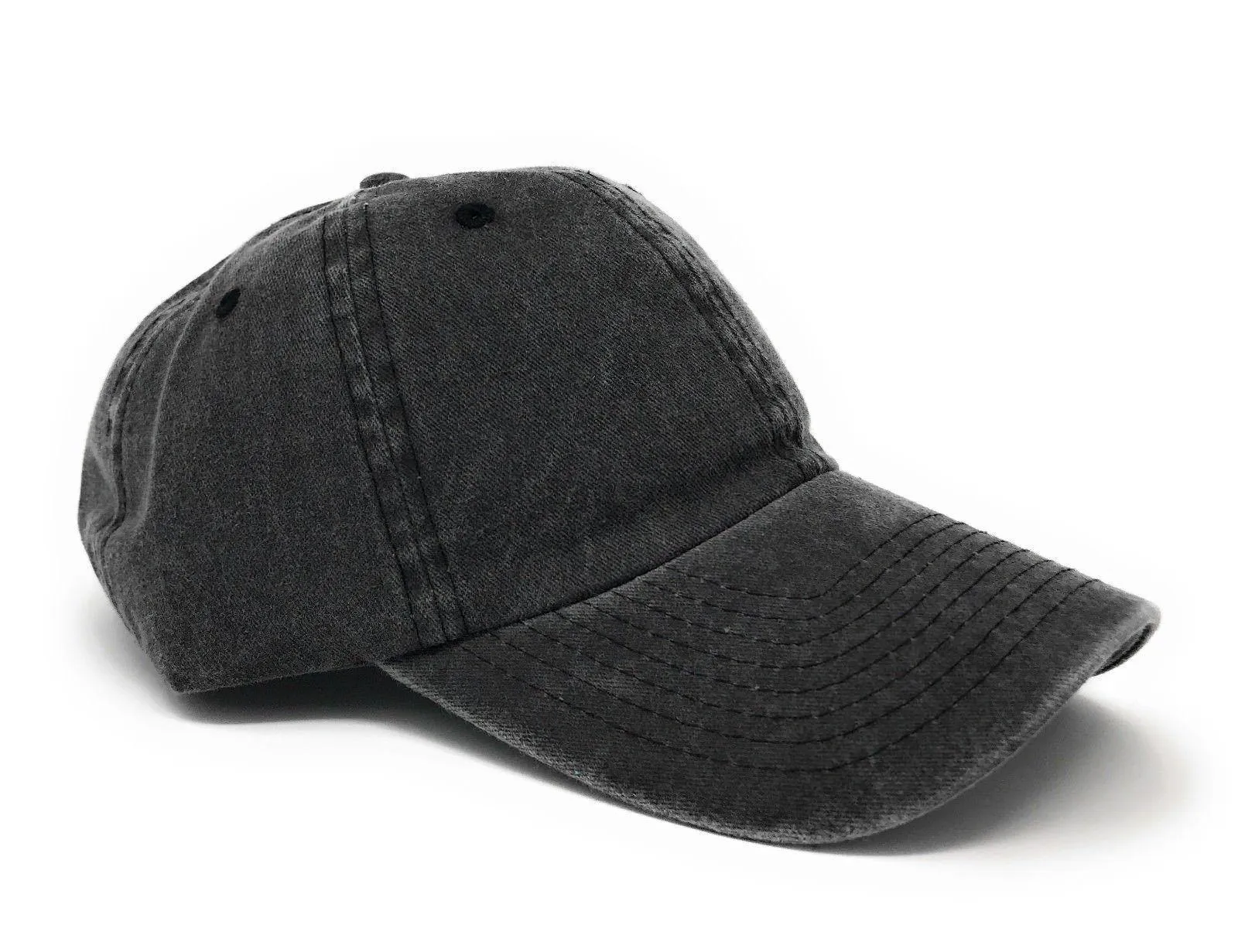 Washed Cotton Low Crown 6 Panel Baseball Relaxed Fit Dad Hats Caps