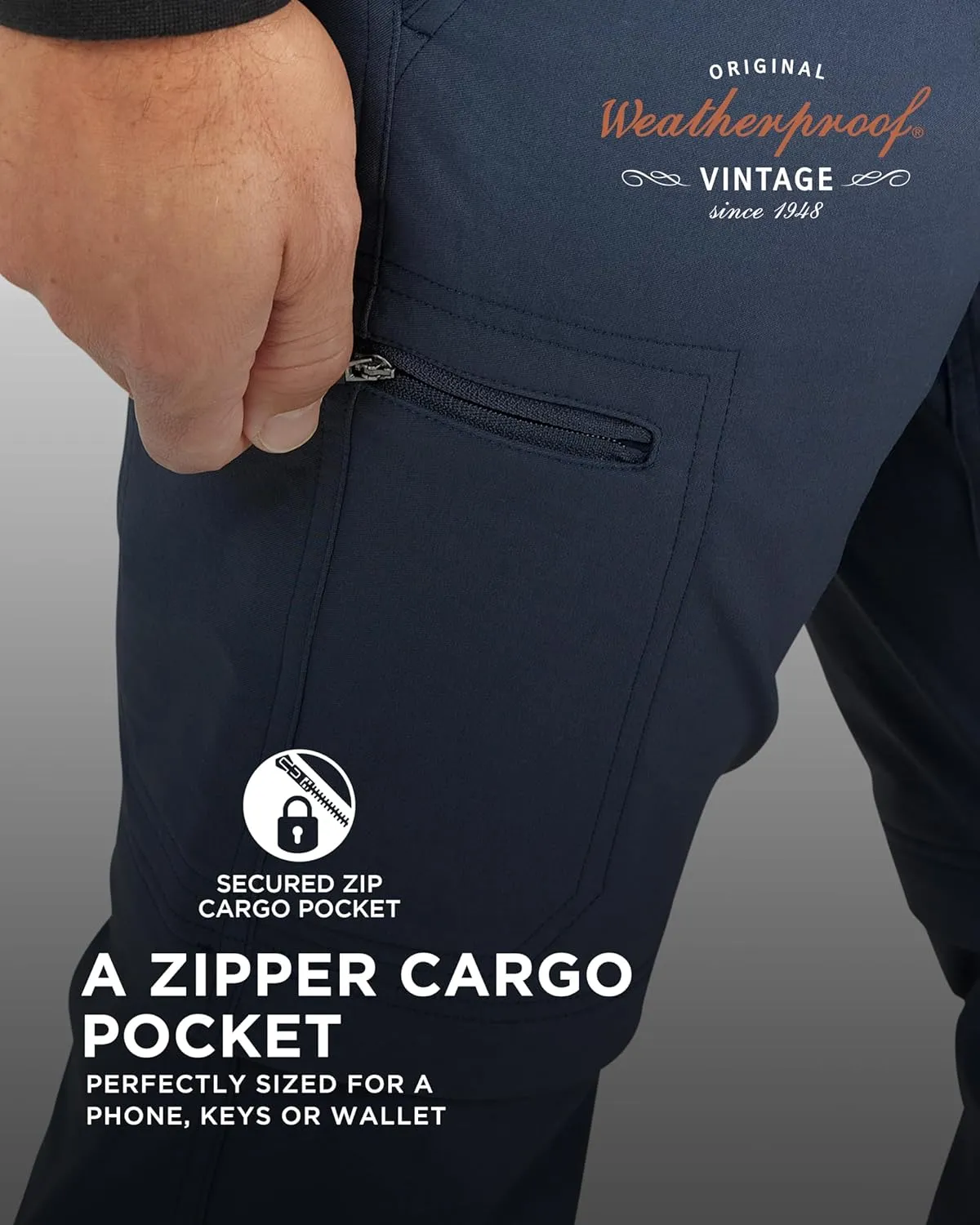Weatherproof Vintage Mens Convertible Pants - Hiking Pants for Mens with Zip-Off to Short | Mens Utility Hiking Travel Pants