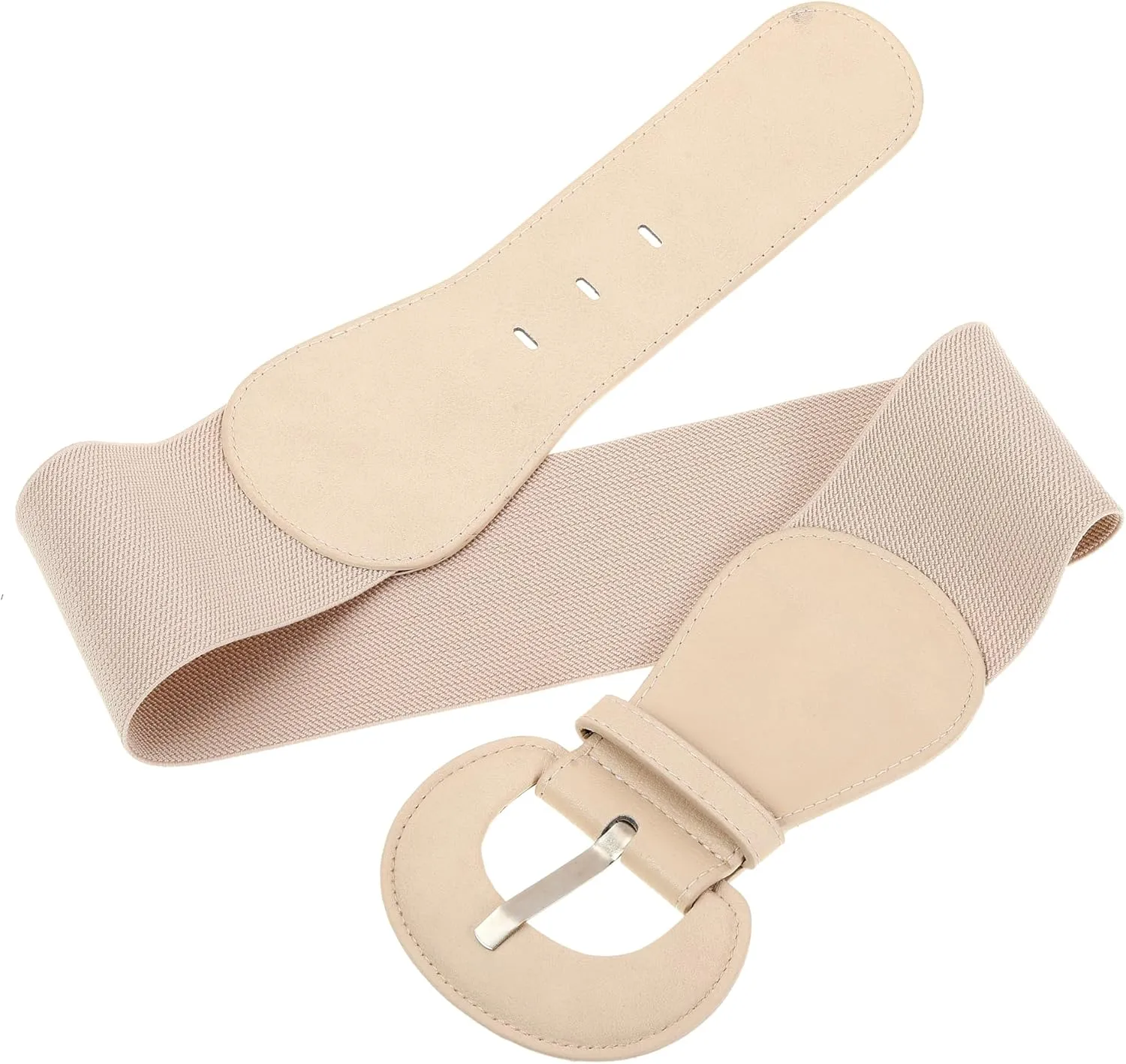 Women's Wide Stretchy Cinch Belt Vintage Chunky Buckle Elastic Belts for Dress