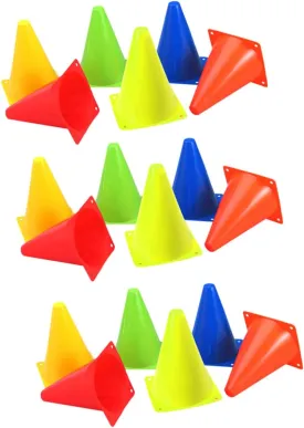 Yardwe 24pcs Kids Obstacle Course Cones Soccer Cones for Outdoor Activities Portable Sports